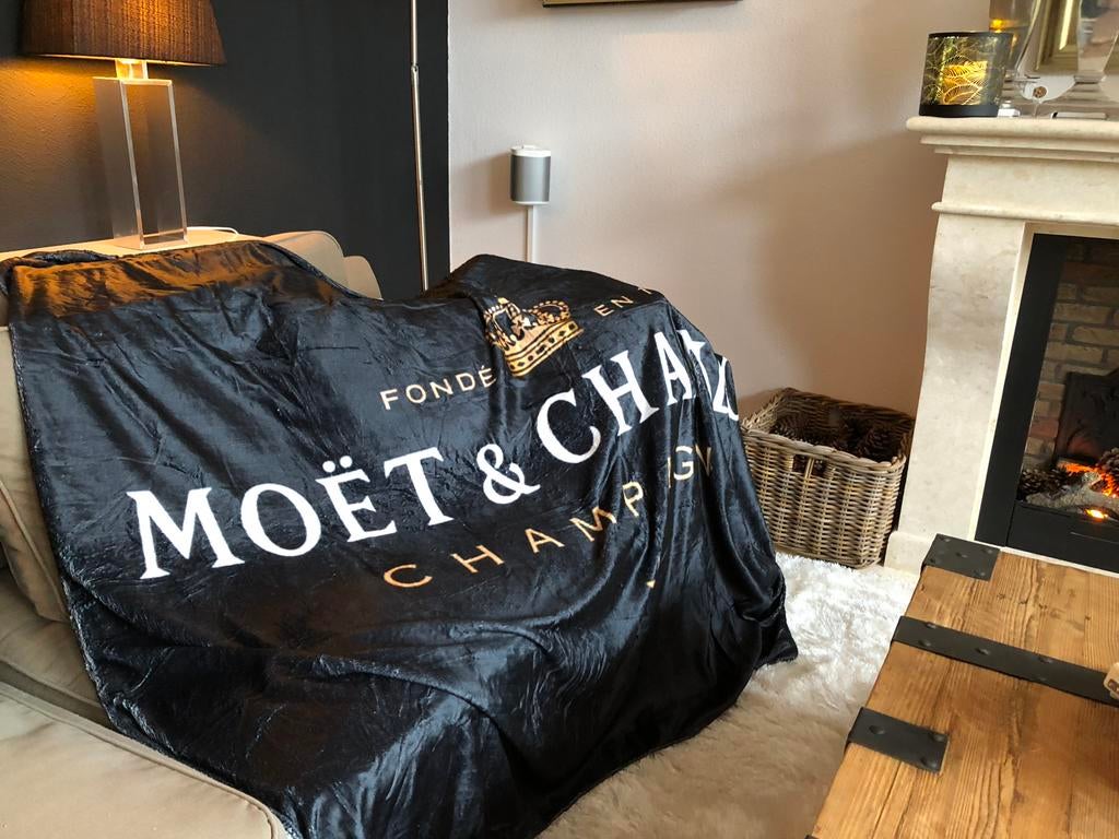 Moet&Chandon Luxe XXL Fleecedeken., Huis en Inrichting, Woonaccessoires | Kussens, Ophalen of Verzenden, Nieuw, Wit, Vierkant