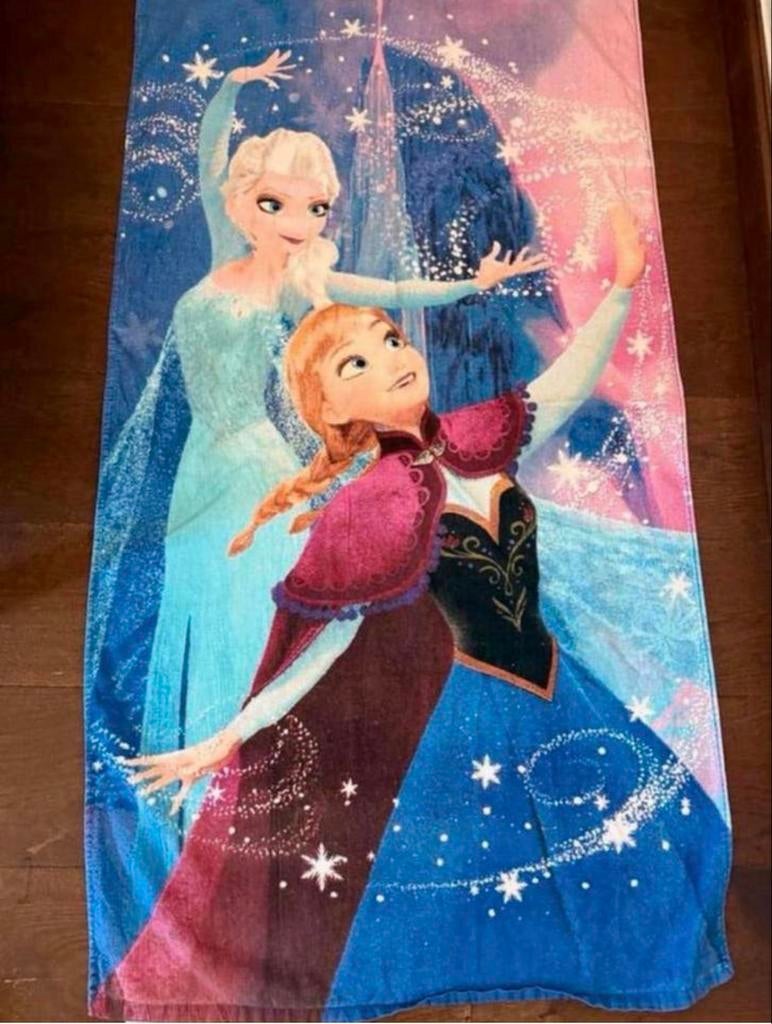 Frozen Elsa en Anna Strandlaken/Badhanddoek, Ophalen of Verzenden, Zo goed als nieuw, Meisje