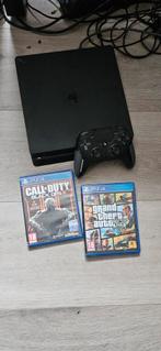 PS4 Slim, thrustmaster controller, GTA V, Black Ops III, Ophalen, Zo goed als nieuw, Met 1 controller, Slim