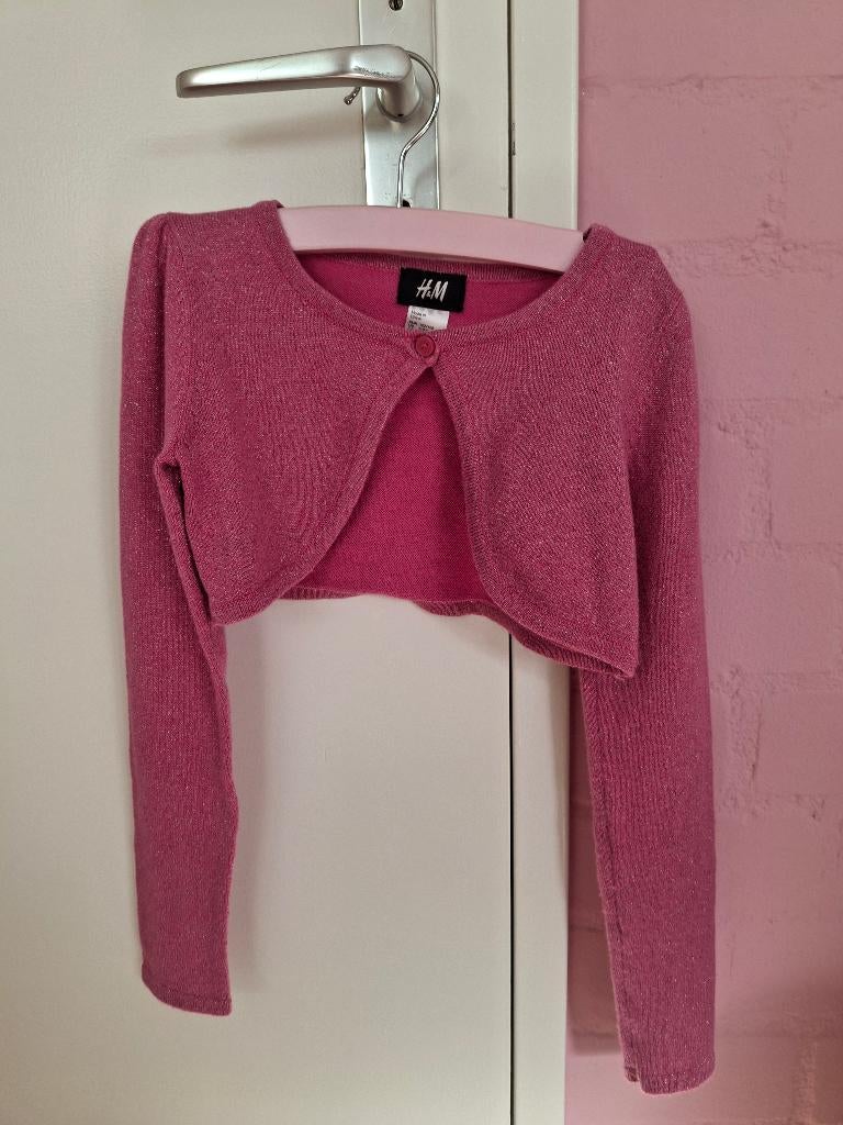 Vestje/bolero roze, maat 122/128, Kinderen en Baby's, Kinderkleding | Maat 128, Gebruikt, Meisje, Trui of Vest, H&M