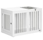 Hondenbench Pawhut Wit Wit, 80cm x 50cm x 56,5cm, Ophalen, Zo goed als nieuw, 75 tot 110 cm, Minder dan 65 cm