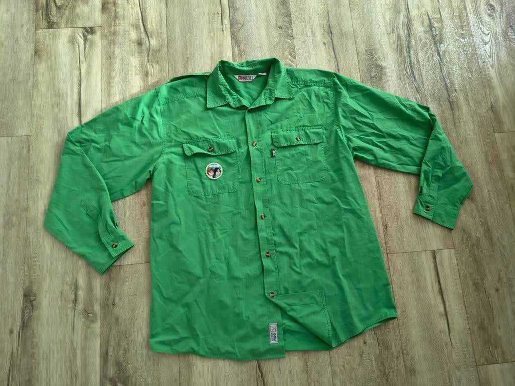 Mooie groene scoutingblouse, Welpen uniform, Scoutfit, XL., Verzamelen, Scouting, Onb, Ophalen of Verzenden, Kleding, Onb