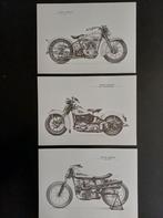 Reclame tekening set van 3 Harley-Davidson vintage USA, Ophalen of Verzenden, Zo goed als nieuw, Overige typen