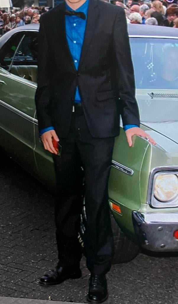 Zwart pak Angelo Litrico maat S voor Gala, Kleding | Heren, Kostuums en Colberts, Ophalen of Verzenden, Zo goed als nieuw, Maat 46 (S) of kleiner