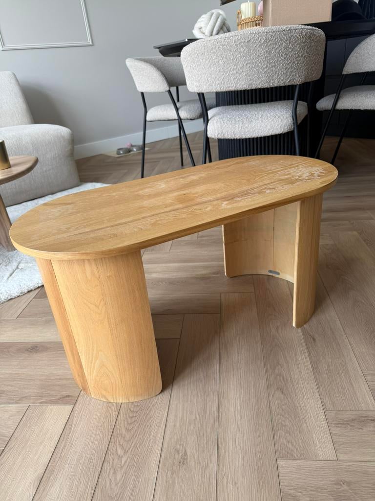 Salontafel ovaal 80x40 cm, Ophalen, 100 tot 150 cm, 50 tot 100 cm, Zo goed als nieuw