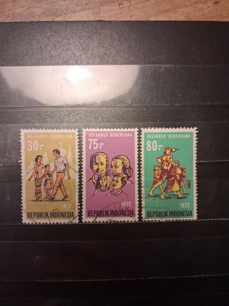 Indonesië 725-727 gestempeld, Ophalen, Gestempeld, Zuidoost-Azië