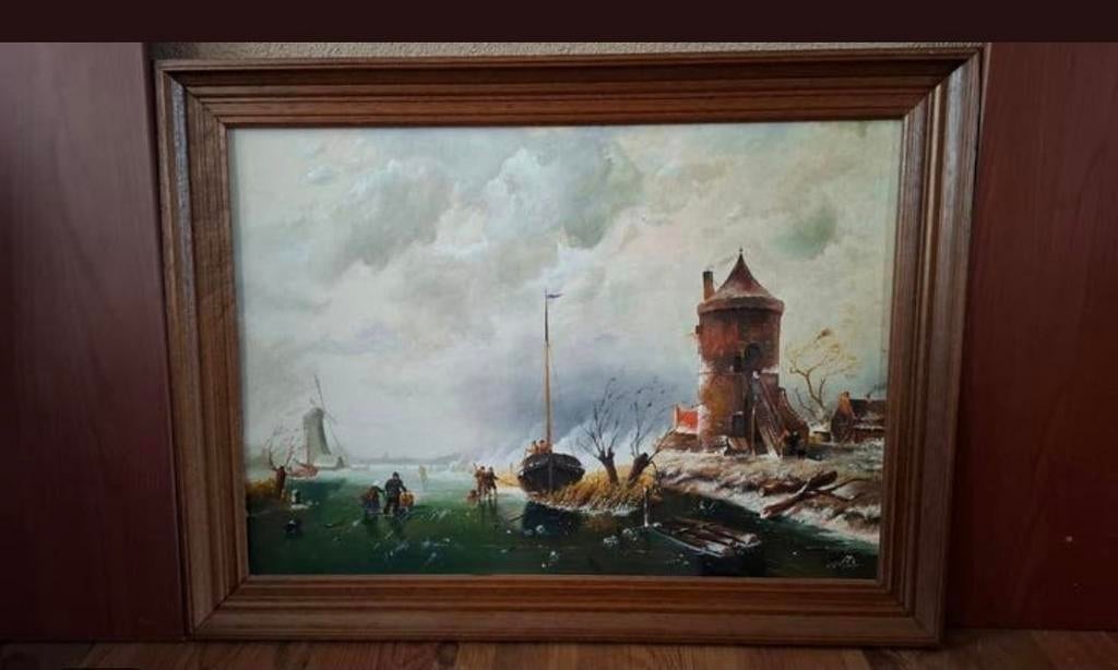 Winters schilderij, Ophalen