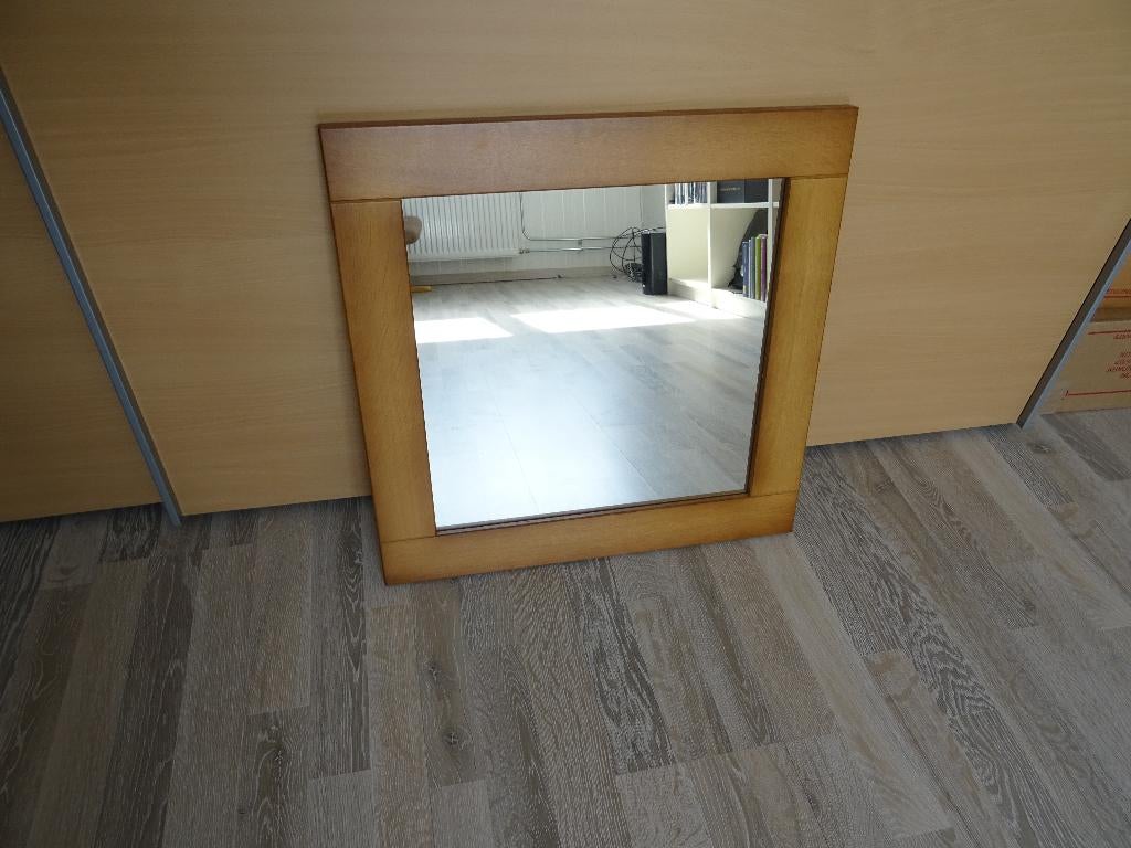 Te koop: 2x Spiegel - blank eiken patine - 50 x 50 cm, Huis en Inrichting, Woonaccessoires | Spiegels, Minder dan 50 cm, Vierkant