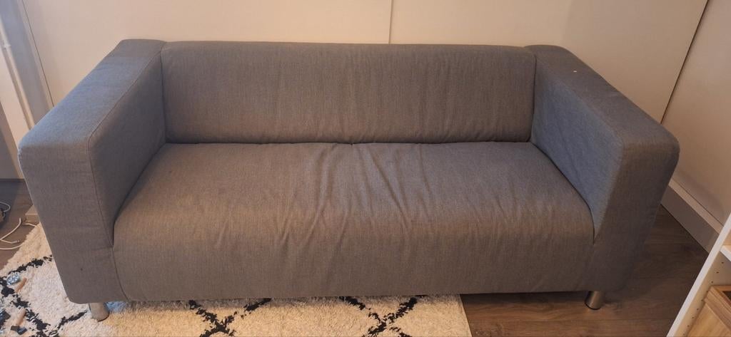 IKEA Klippan 2-persoons bank donkergrijs, Ophalen, Gebruikt, Tweepersoons, 75 tot 100 cm