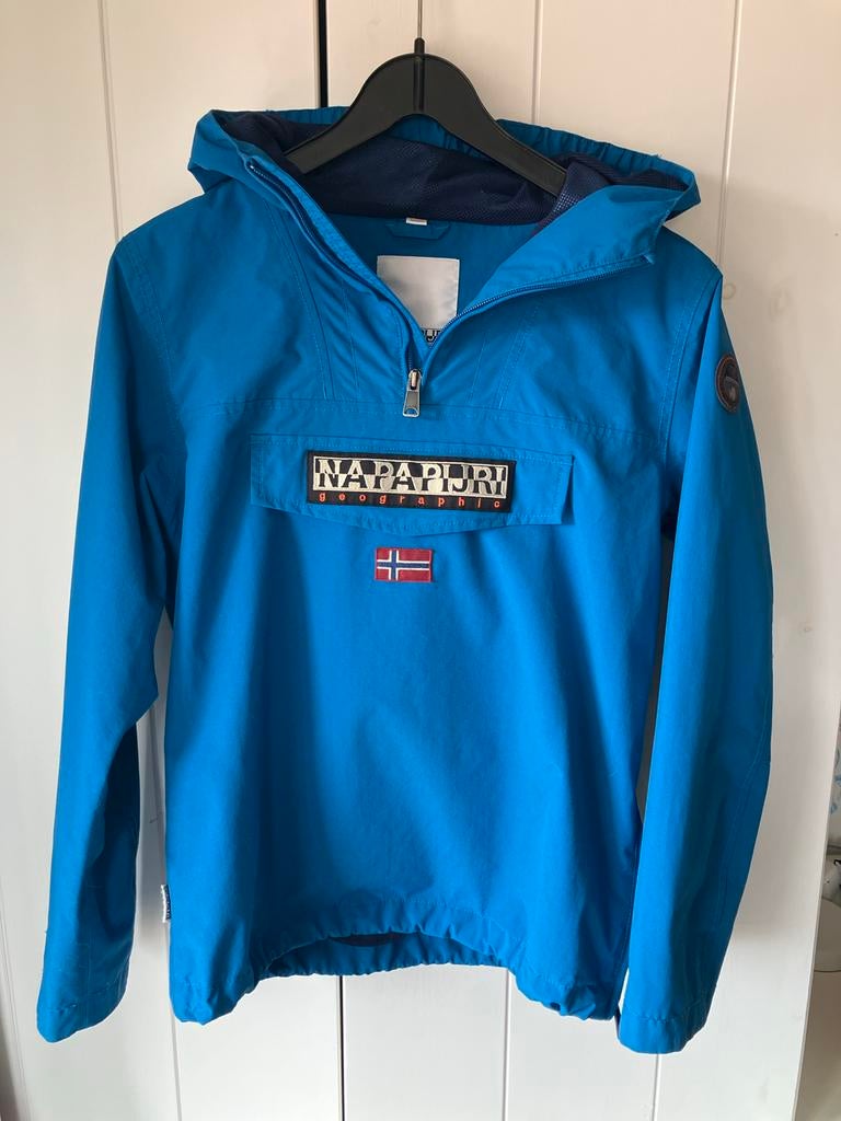 Napapijri Geographic Anorak - Blauw, Maat M, Ophalen of Verzenden, Zo goed als nieuw