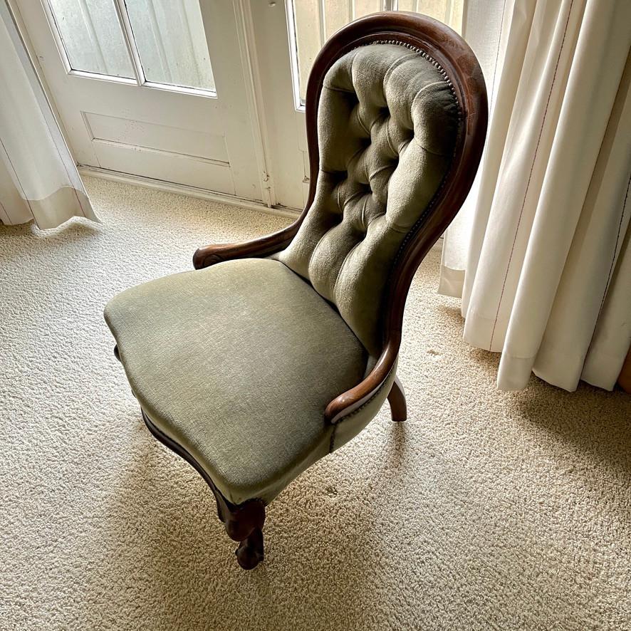 Antieke Biedermeier stoel, breistoel, Antiek en Kunst, Ophalen