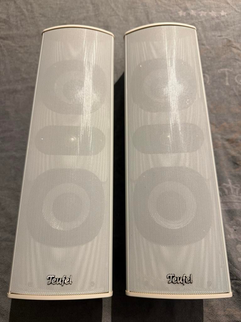 Teufel surroundspeakers wit 80-140 watt, Overige merken, Gebruikt, Ophalen of Verzenden, 120 watt of meer