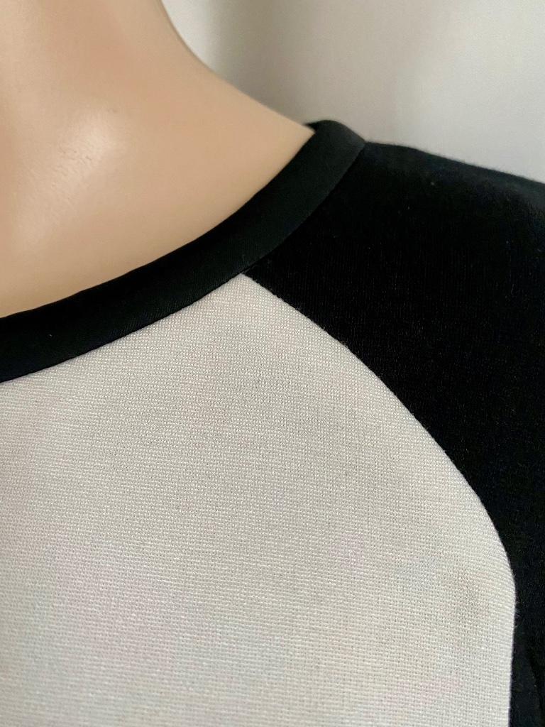 G609 Marc Cain mt. 34/36=XS/S jurk jurkje zwart/wit/grijs, Zwart, Ophalen of Verzenden, Zo goed als nieuw, Knielengte