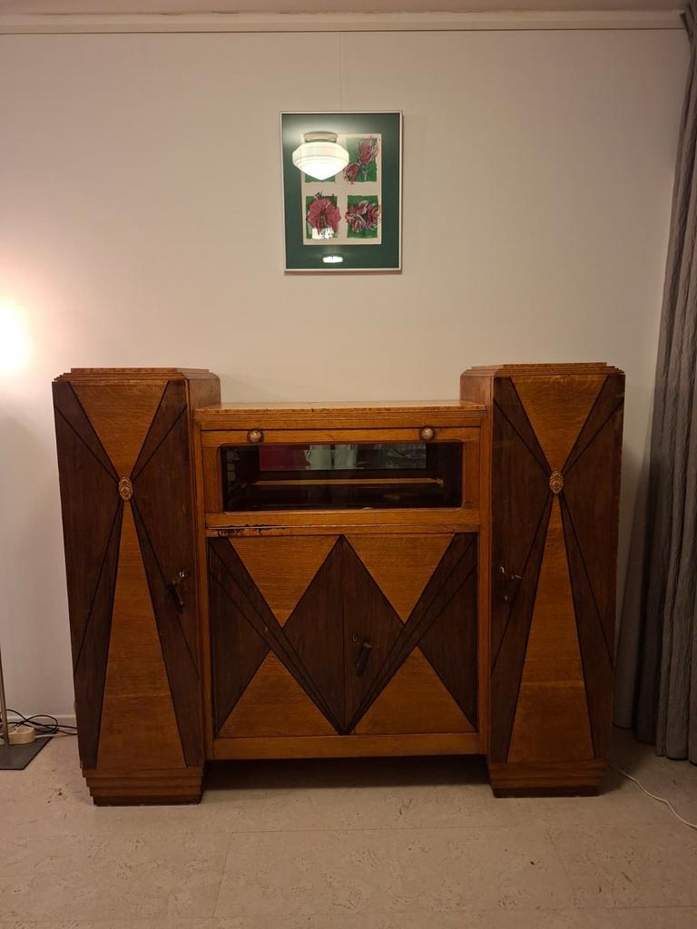 Antieke Art Deco kast met marmeren blad, Antiek en Kunst, Ophalen