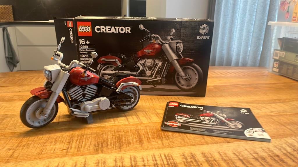 Harley Davidson Fat Boy lego., Kinderen en Baby's, Ophalen of Verzenden, Zo goed als nieuw