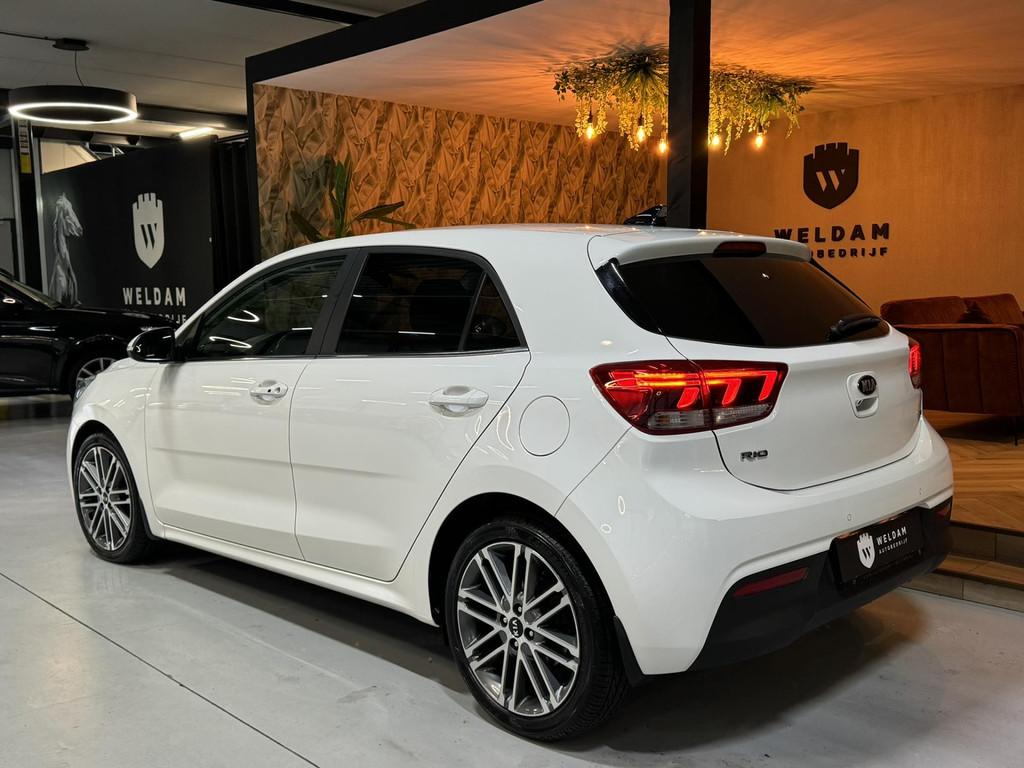 Kia Rio 1.0 TGDI 120PK Garantie Camera StuurVW StoelVW Navi, Stof, Gebruikt, Zwart, Wit