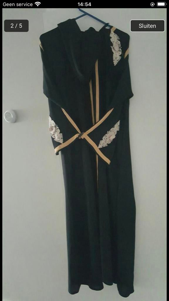 Zwarte kimono met sjaal, Overige typen, Zwart, Maat 46/48 (XL) of groter, Ophalen of Verzenden