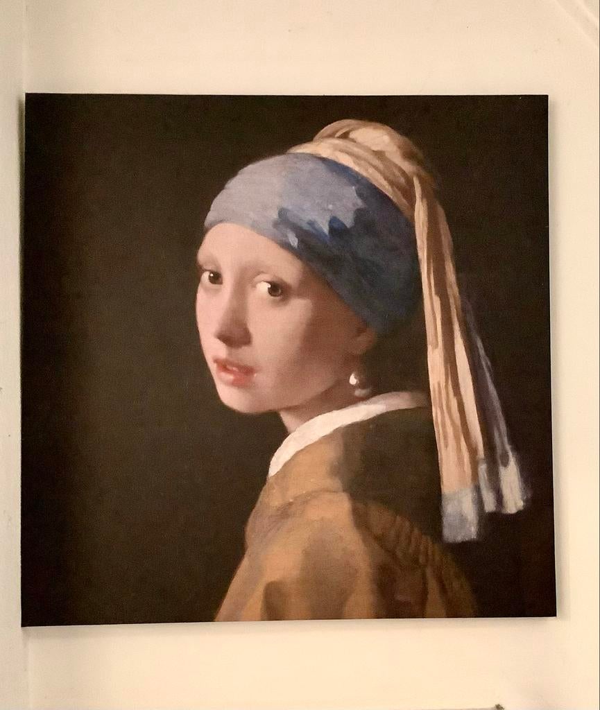 Het meisje met de parel - Canvas 80x80 cm, Ophalen of Verzenden