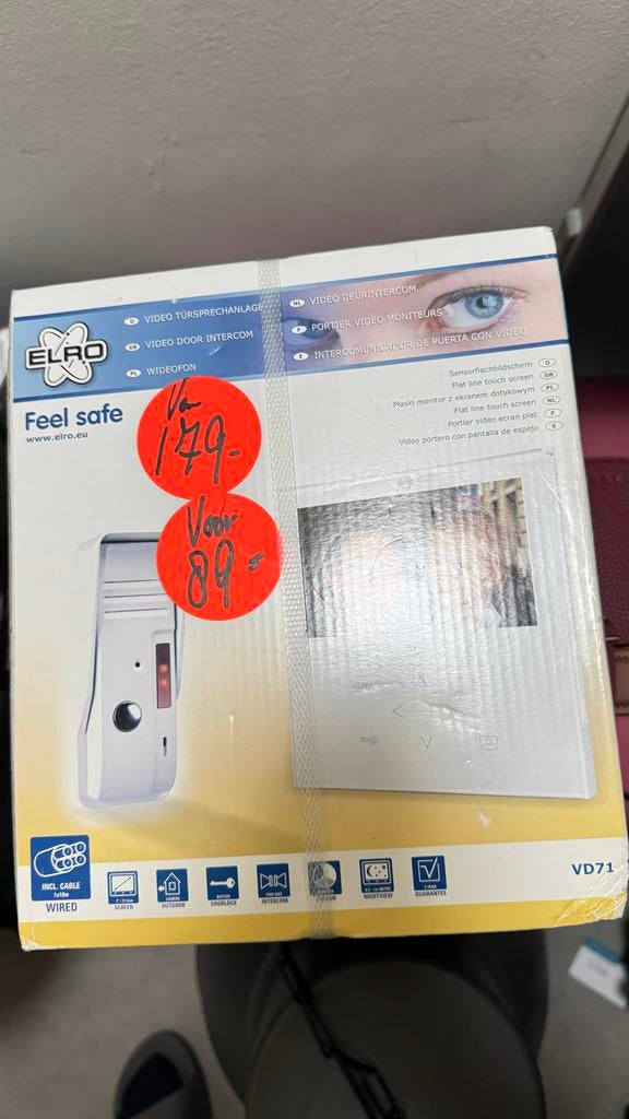 ELRO VD71 Video Deurintercom met Kleurenscherm, Doe-het-zelf en Verbouw, Alarmsystemen, Ophalen, Nieuw, Compleet systeem, Overige soorten