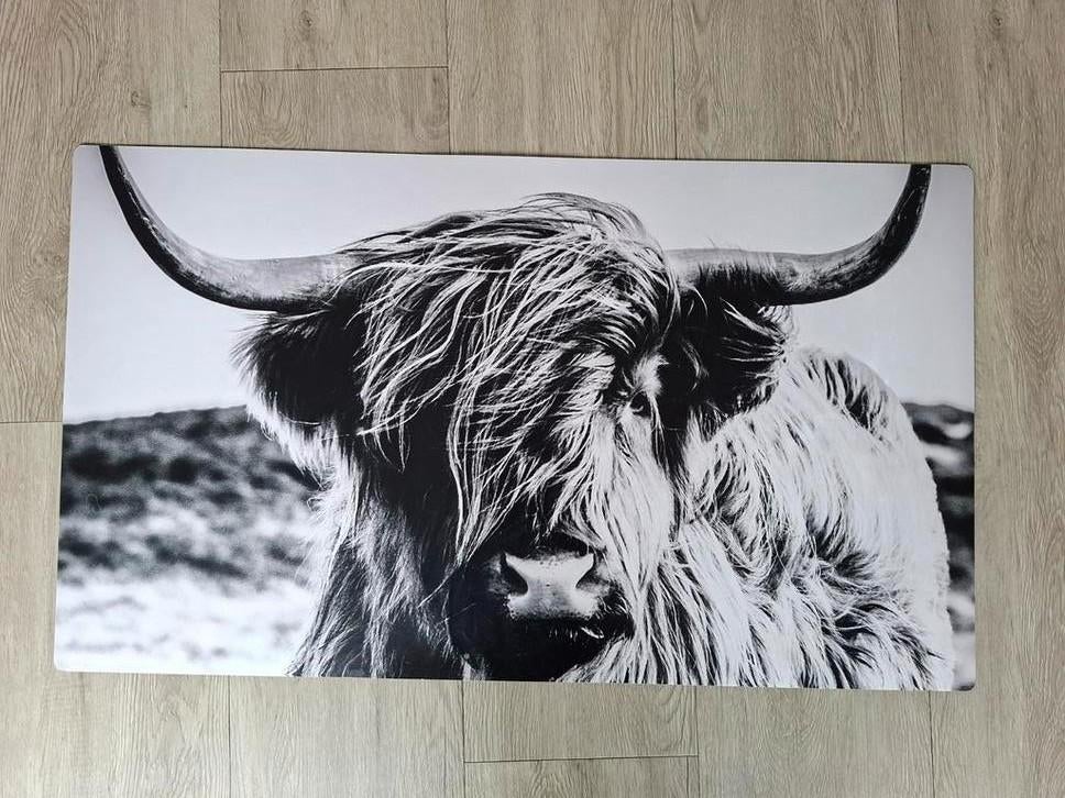 Inductiebeschermer Schotse Hooglander Zwart Wit 90x52, 50 tot 75 cm, Overige typen, Nieuw, Ophalen of Verzenden