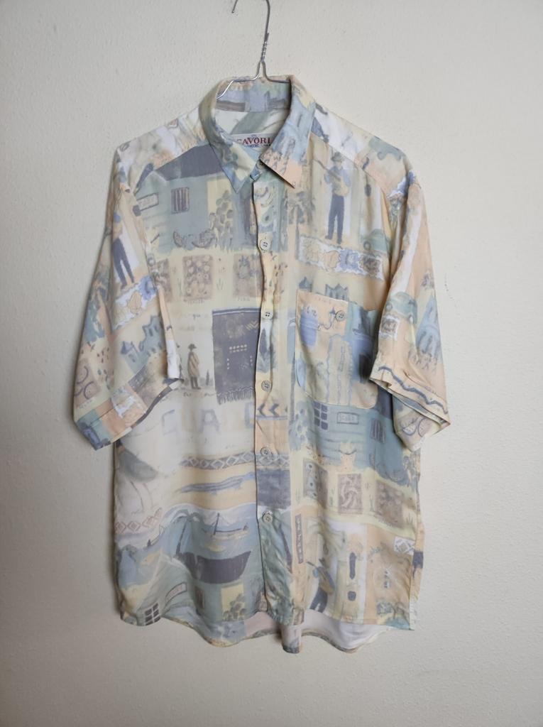 Vintage 90's overhemd / shirt - print -S/M small/medium, Kleding | Heren, Overhemden, Hgv, Vintage, 1073BK, Gedragen