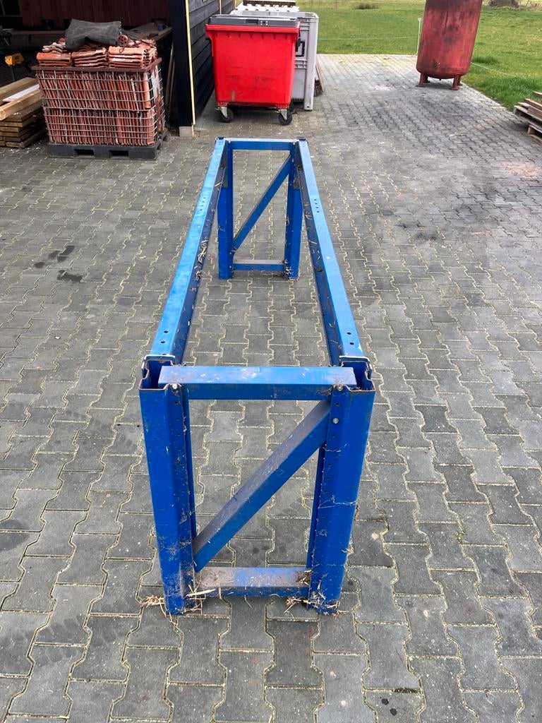 Stevige ijzeren stelling, ideaal als werkbank, Doe-het-zelf en Verbouw, Werkbanken, Ophalen, Gebruikt, 170 cm of meer