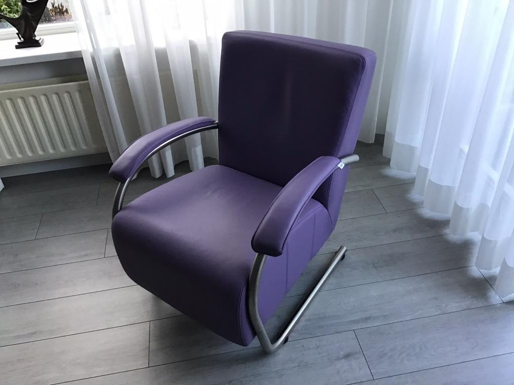 LILA FAUTEUILLE JERSEY FRAME RVS PELLE DIVANI, Ophalen, Minder dan 75 cm, Leer, Zo goed als nieuw
