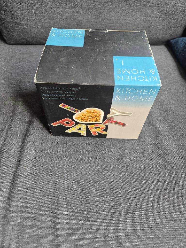 Snackserveer servies 'PARTY' met hartje, Ophalen of Verzenden