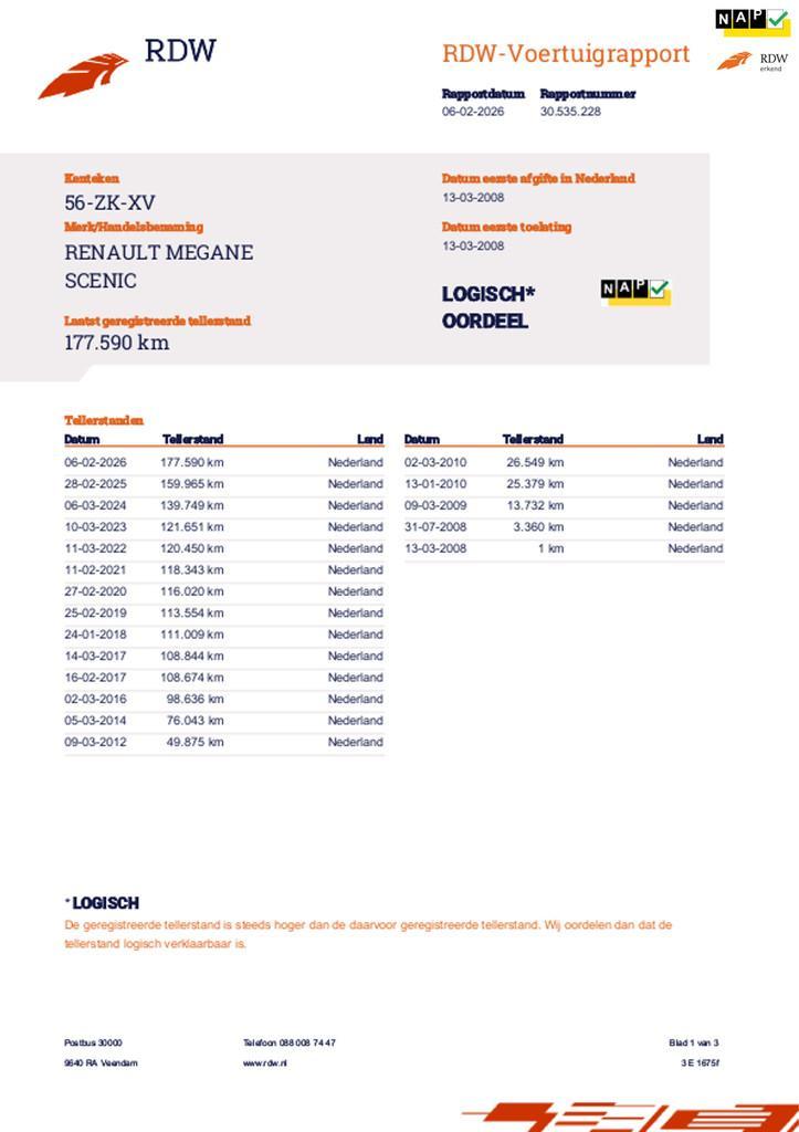 Renault Grand Scénic 2.0-16V Tech Line, Auto's, Renault, Bedrijf, Te koop, Grand Scenic, ABS, Airbags, Airconditioning, Boordcomputer