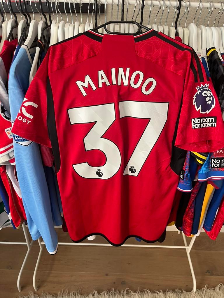 Kobbie mainoo 2023/24 manchester united thuis shirt, Ophalen of Verzenden, Zo goed als nieuw, Buitenlandse clubs, Shirt