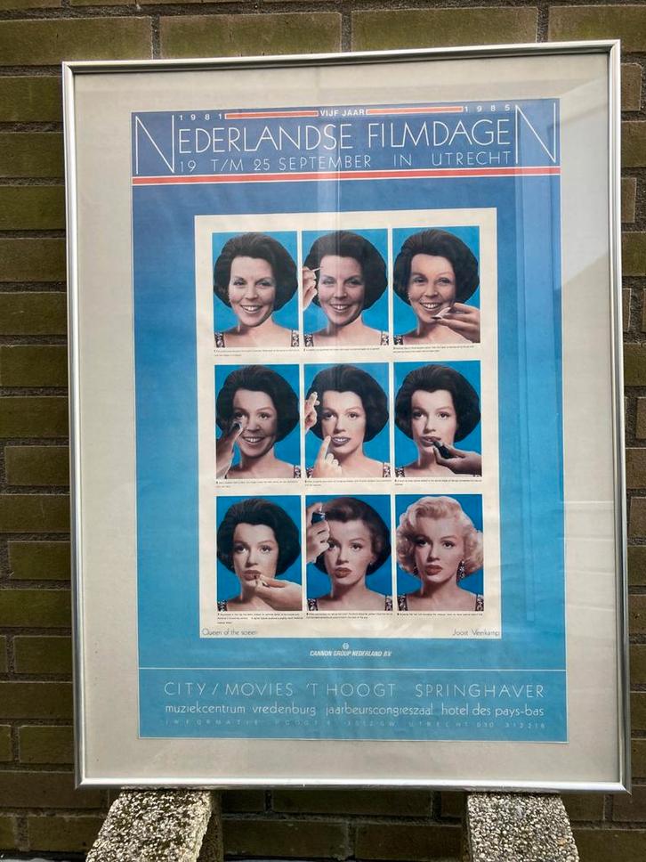 Nederlandse Filmdagen 1985 Poster - Marilyn Monroe, Verzamelen, Posters, Zo goed als nieuw, Film en Tv, A1 t/m A3, Rechthoekig Staand