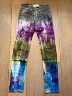 Hippie TIE DYE Jeans Festival mt XS Handgeverfd dus uniek, Ophalen of Verzenden, Nieuw, Blauw, W27 (confectie 34) of kleiner