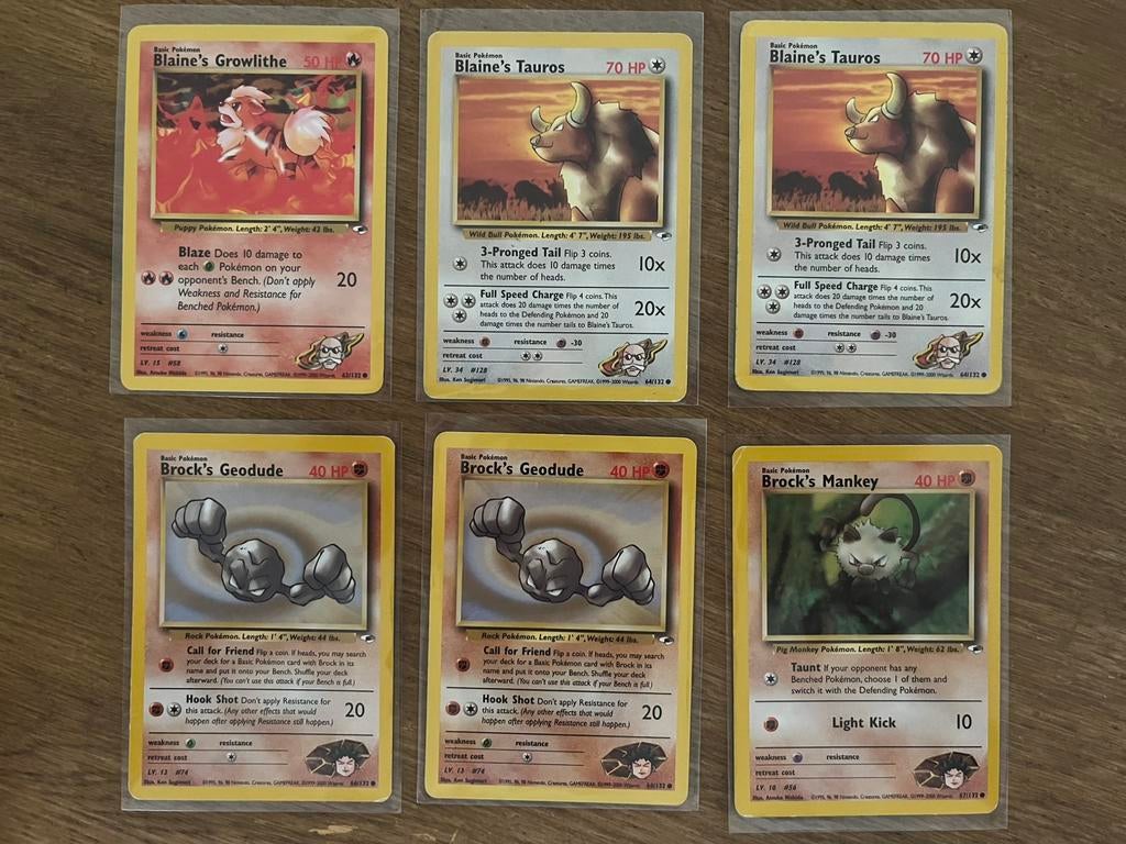 Losse pokemon kaarten - gym heroes - met prijslijst, Ophalen of Verzenden, Gebruikt, Meerdere kaarten