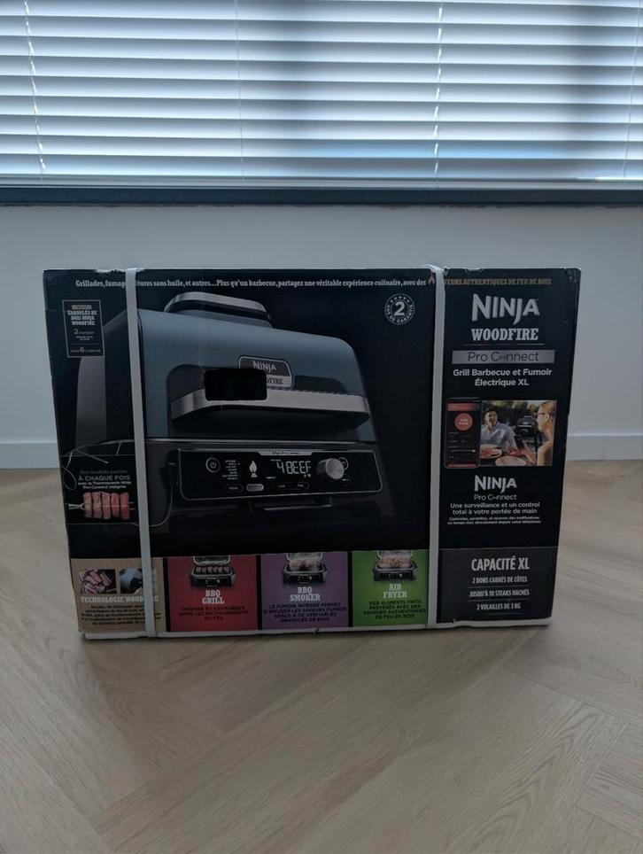 Nieuwe Ninja Woodfire Pro Connect XL 7 in 1 Smart BBQ Grill, Tuin en Terras, Elektrische barbecues, Nieuw, Ophalen of Verzenden