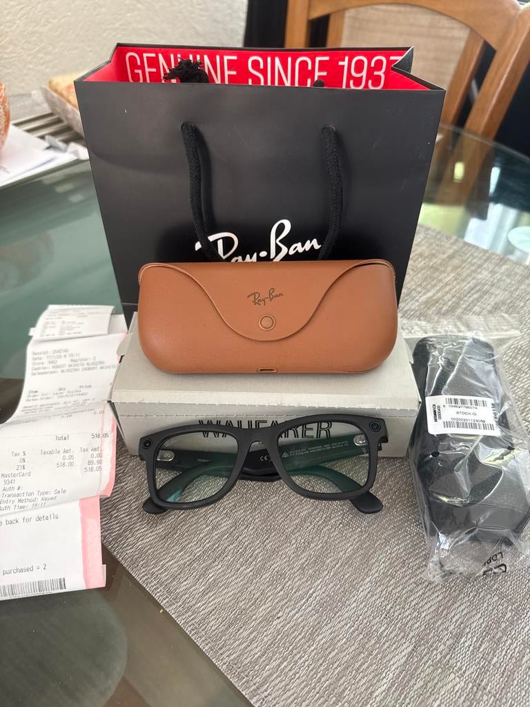 Ray-Ban Wayfarer Meta Bril Gen 2, Sieraden, Tassen en Uiterlijk, Zonnebrillen en Brillen | Heren, Zwart, Nieuw, Ophalen of Verzenden
