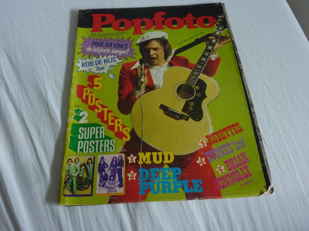 POPFOTO 1974-ROB DE NIJS-SWEET-RUBETTES-STONES-CAT STEVENS, Verzamelen, Verzenden, 1960 tot 1980, Tijdschrift