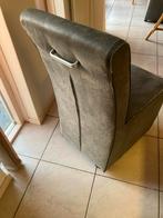 6x Eetkamerstoelen met wieltjes - Grijs, Ophalen, Gebruikt, Vijf, Zes of meer stoelen, Stof
