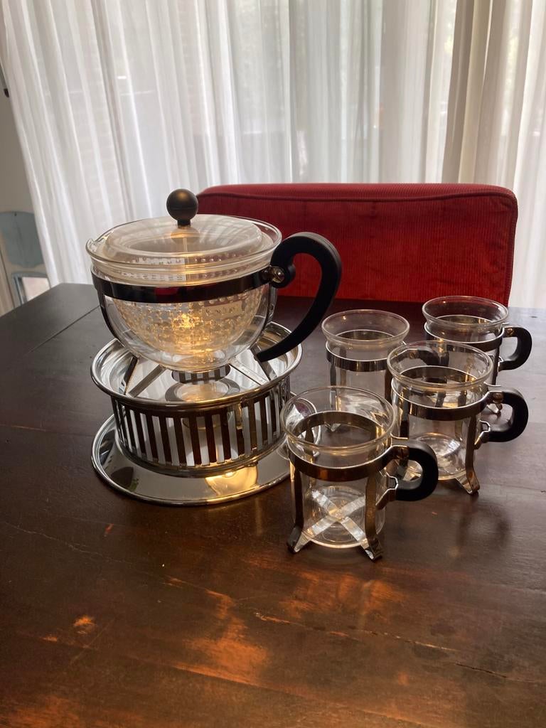 Bodum Chambord theepot theelicht theeglazen., Overige typen, Ophalen of Verzenden, Overige stijlen, Glas