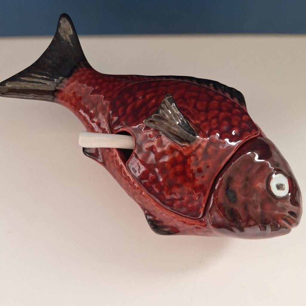 Portugees barbotine aardewerk vis terrine, Ophalen of Verzenden