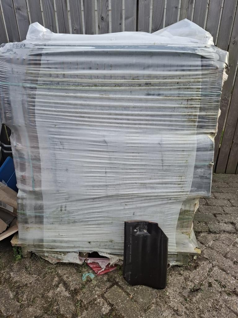Oud hollandse dakpan, zijdeglans (angobe) zwart , 430 stuks,, Steen of Klei, Zwart, Nieuw, Ophalen of Verzenden
