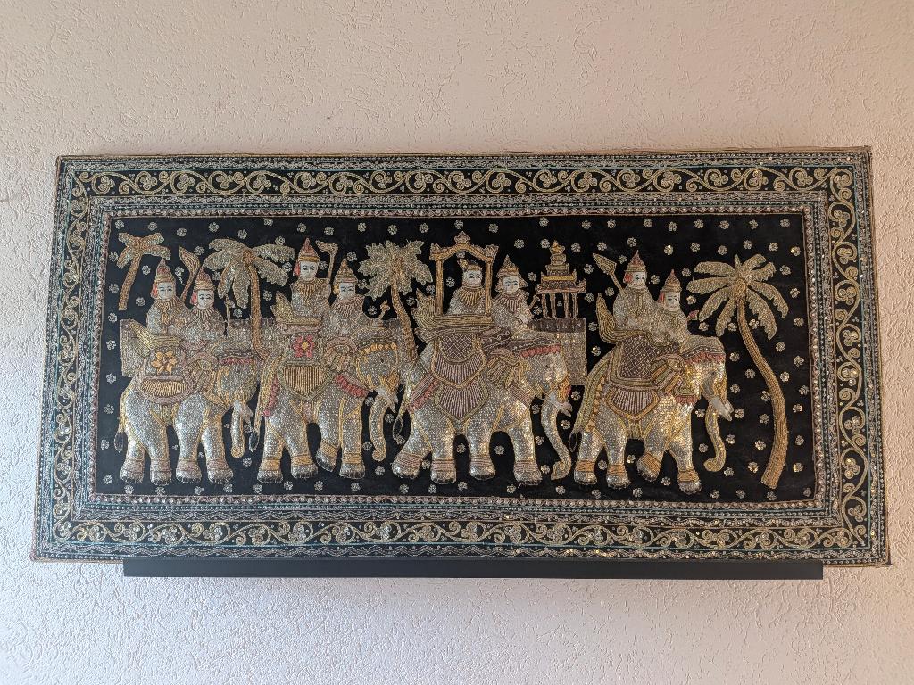 Birmees kalaga wandkleed, Antiek en Kunst, Ophalen