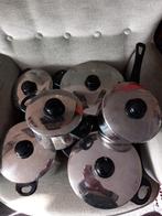 Pannenset voor op gas, Huis en Inrichting, Keuken | Potten en Pannen, Ophalen, Zo goed als nieuw, Rvs, Pannenset