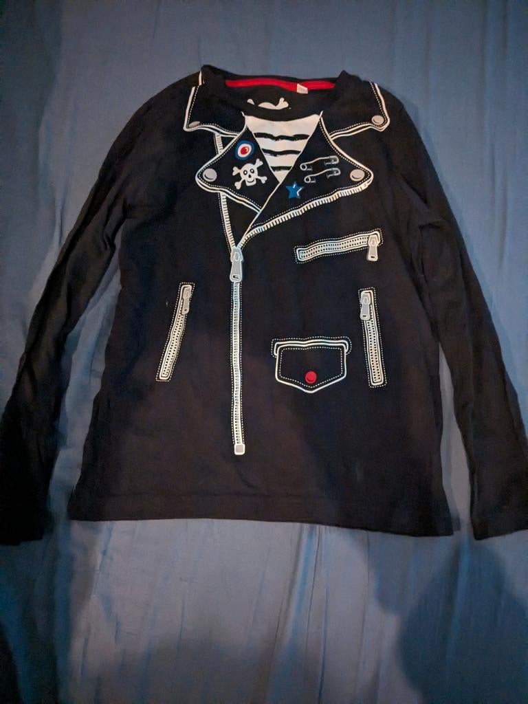 Piraten shirt mt 128, Kinderen en Baby's, Kinderkleding | Maat 128, Jongen of Meisje, H&M, Ophalen of Verzenden, Zo goed als nieuw