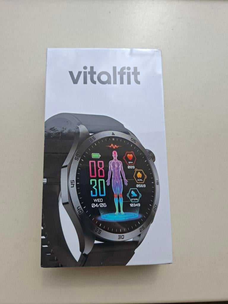 Qinux Vitalfit  smartwatch. Nog Dicht ge'sealed, Ophalen of Verzenden, Nieuw, Zwart, Android