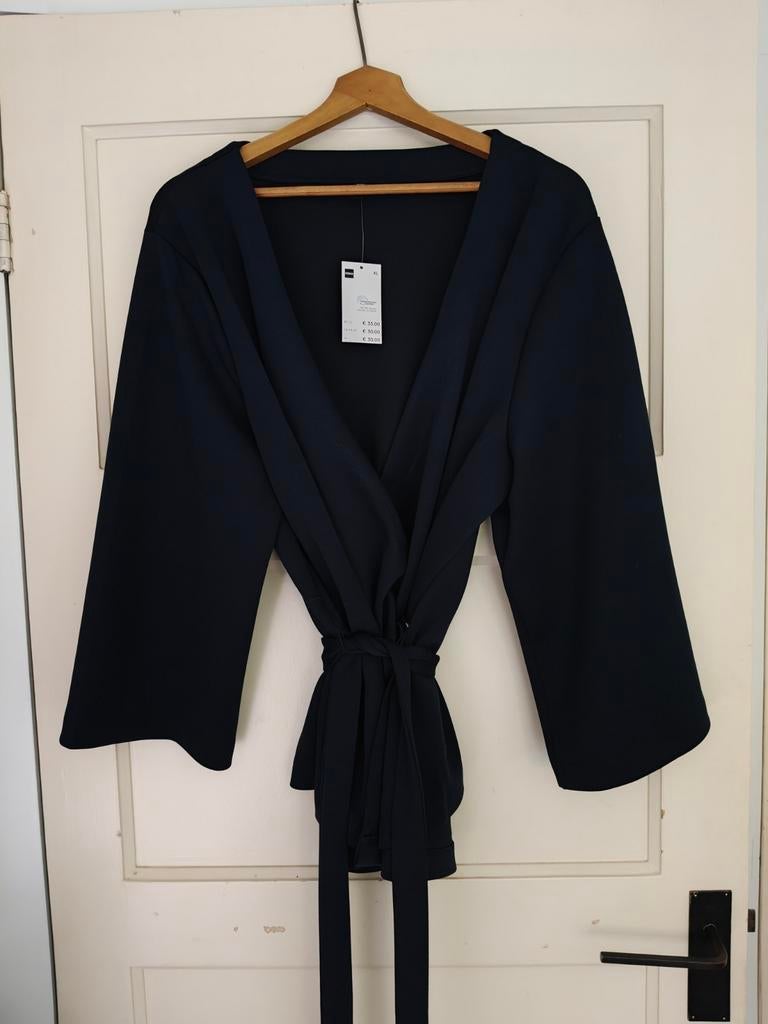 NIEUW donkerblauw overslag vest ELLY wikkelvest wrap HEMA, Blauw, Maat 46/48 (XL) of groter, Nieuw, Ophalen of Verzenden