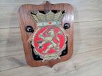 Vintage houten wandbord met Nederlands wapen, Ophalen of Verzenden
