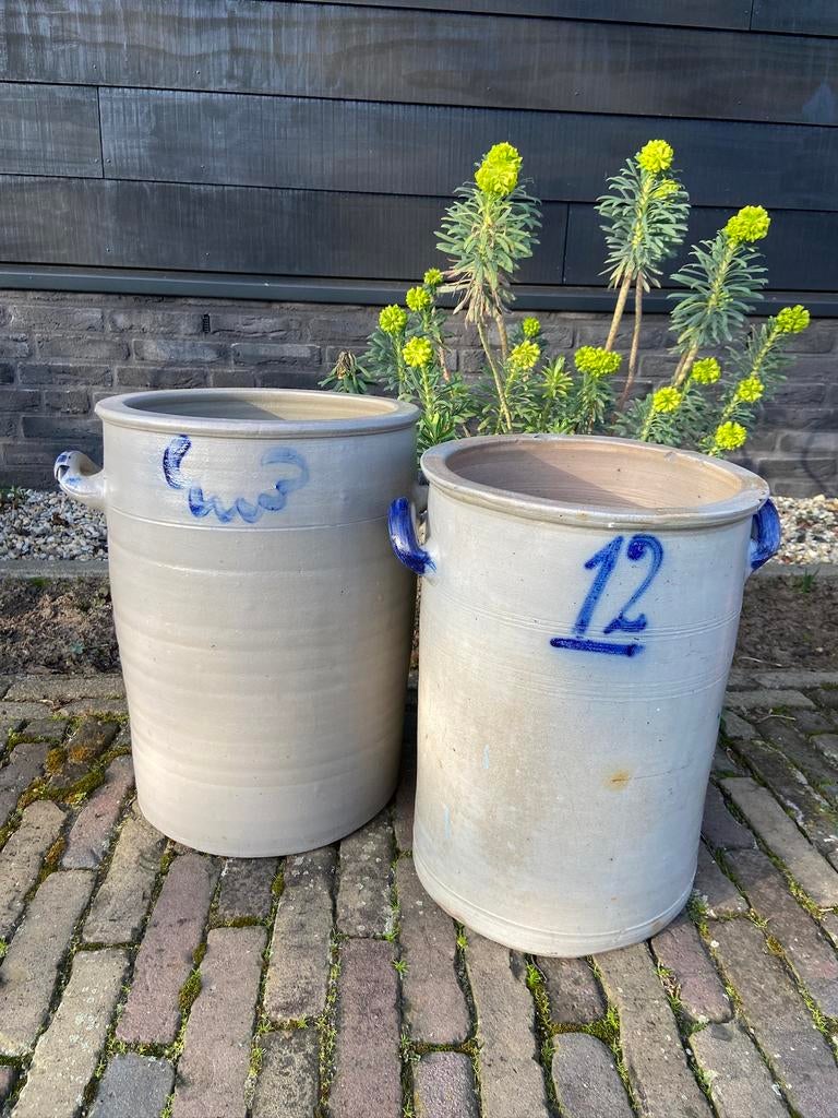 Grespotten oude antieke keulse potten inmaakpotten planten, Antiek en Kunst, Curiosa en Brocante, Ophalen