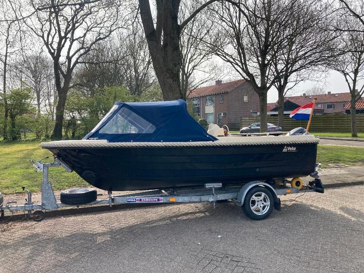 Lamirs sloep, complete set pega trailer Yamaha 15pk 4-tact, Watersport en Boten, Sloepen, Zo goed als nieuw, 10 tot 30 pk, 3 tot 6 meter