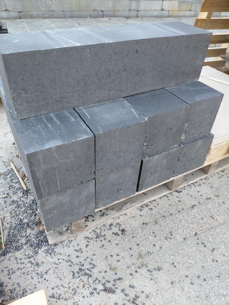8 nieuwe antraciet stapelblokken voor tuin of border, Ophalen, Blok, Nieuw, Beton