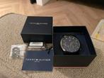 Tommy Hilfiger Jameson horloge antraciet grijs met doos, Overige merken, Gebruikt, Staal, Polshorloge